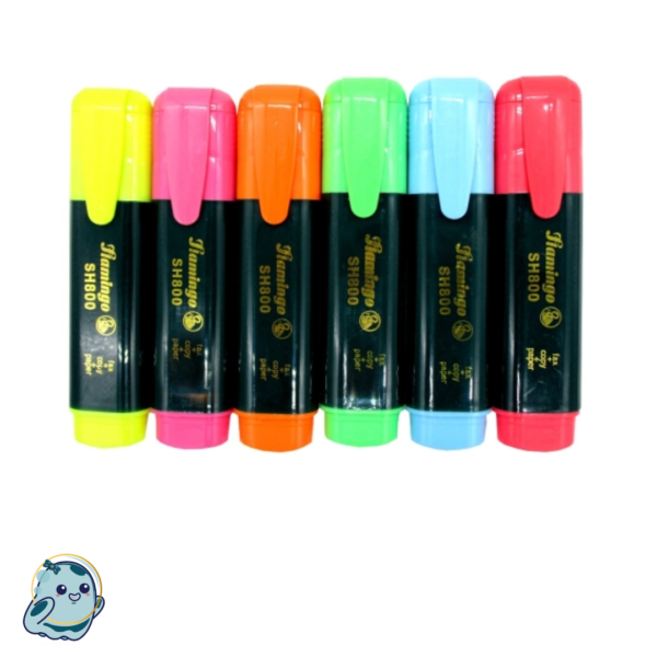 FLAMINGO HIGHLIGHTER - SET OF 6 CLR