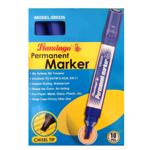 FLAMINGO PERMANENT MARKER CHISEL BLUE