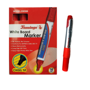 FLAMINGO WHITE BOARD MARKER CHISEL RED