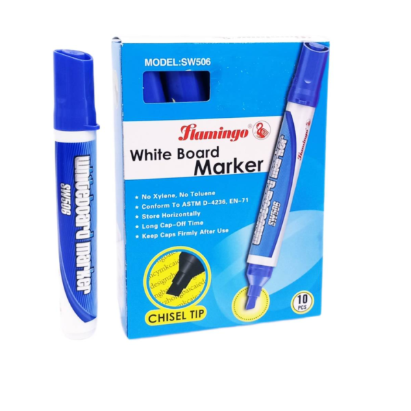 FLAMINGO WHITE BOARD MARKER CHISEL BLUE