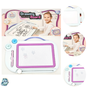 Equip your child's toy collection with fun designs like this drawing board. It features a clever design to make creating art and learning a fun activity. Gift this to a special kid and keep them engaged for hours. General Specifications Age Group4-6 yrs | 6-8 yrs Feature 1Develops imagination and creativity Feature 2Made of high quality material TypeWriting Boards GenderUnisex